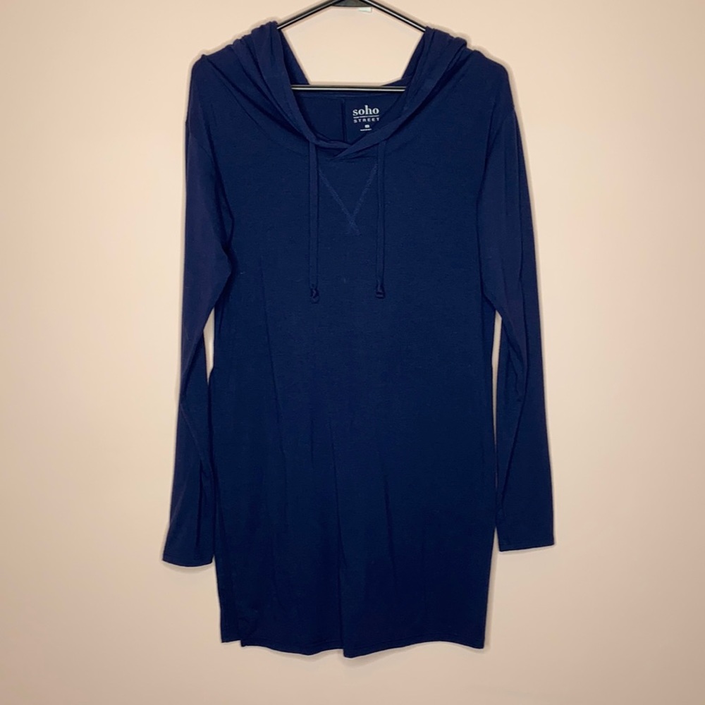 New York & Company soho Street Navy Blue Hooded Top
